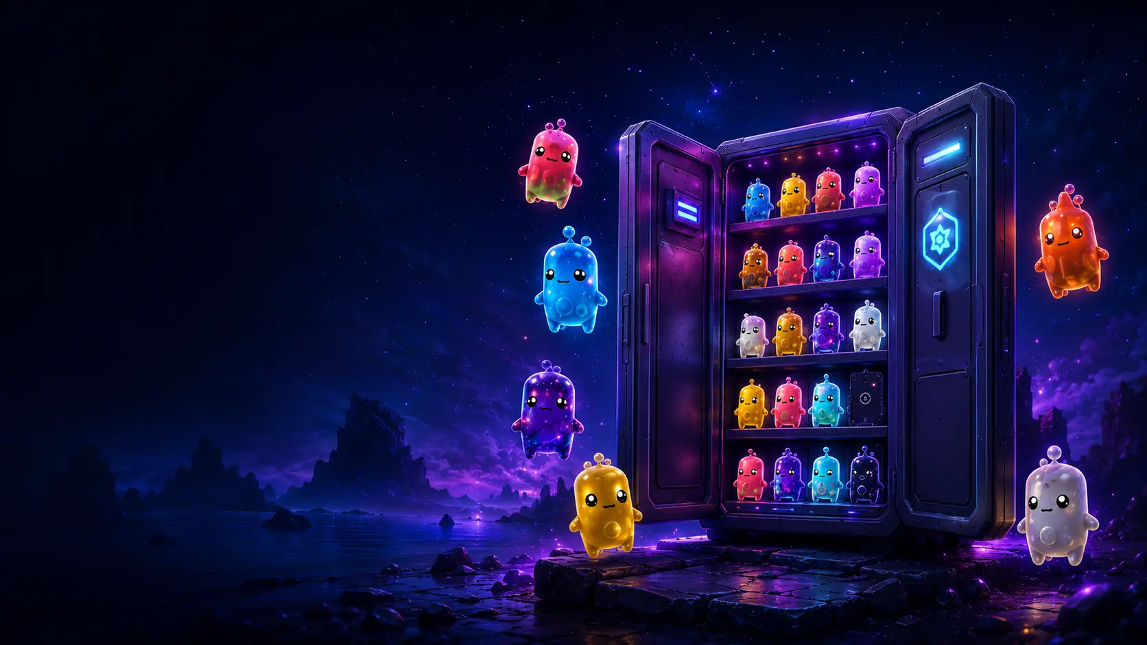 Fortnite Sprite checklist collection vault with glowing companion displays